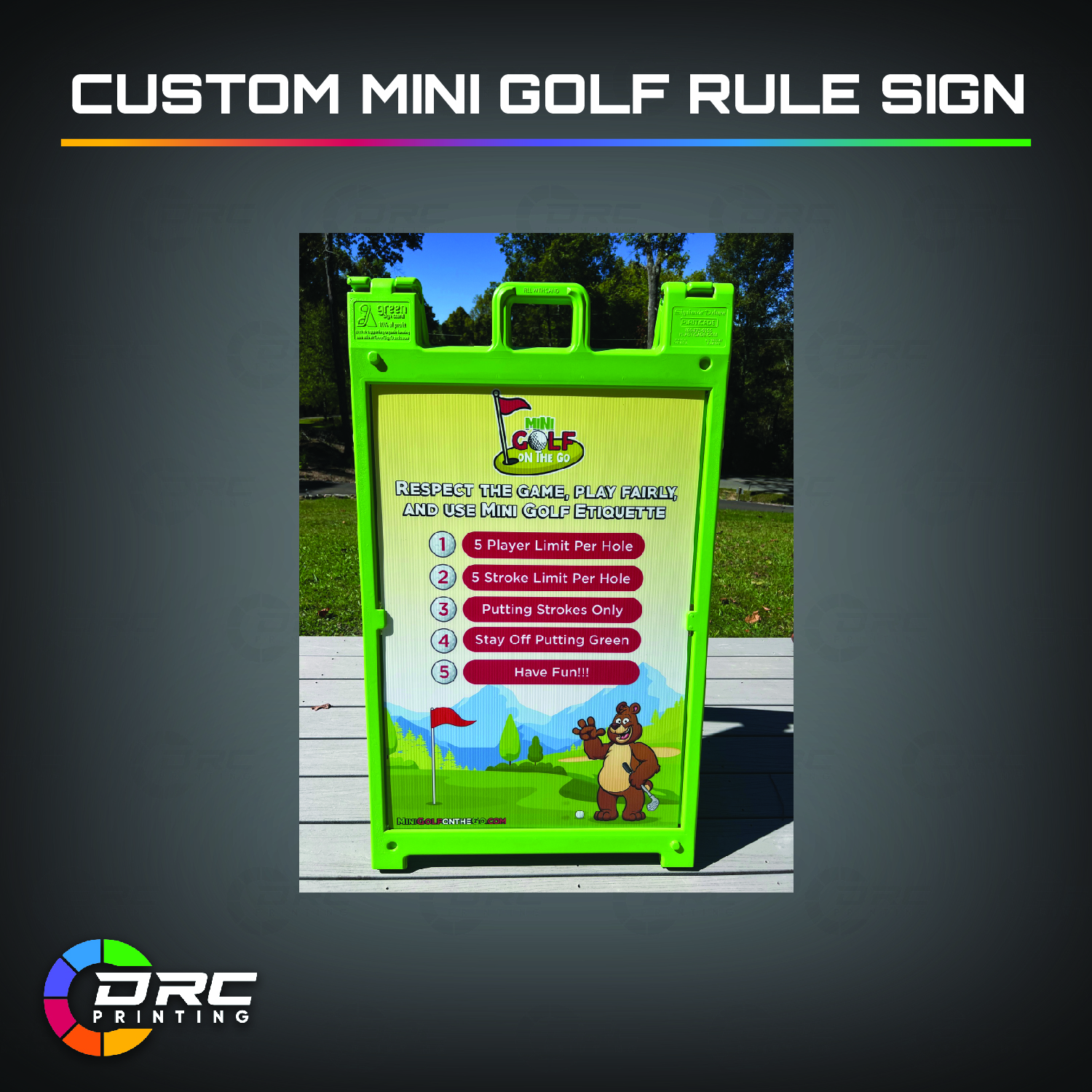 Custom Mini Golf Rule Sign